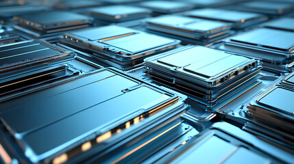 Leinwandbilder - Prismatic cells, rectangular lithium ion phosphate lfp batteries for modern electric vehicles and energy storage