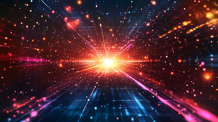 Poster - Abstract futuristic background with glowing light effect illustration