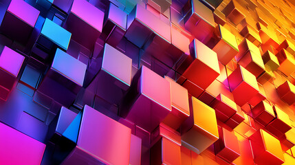 Poster - Cubes technology colorful abstract background