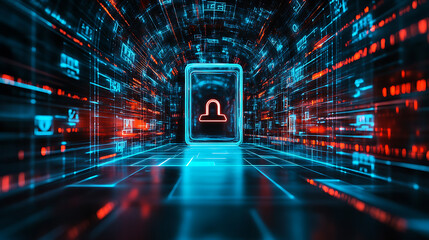 Leinwandbilder - Cyber security and information protection concept with empty place
