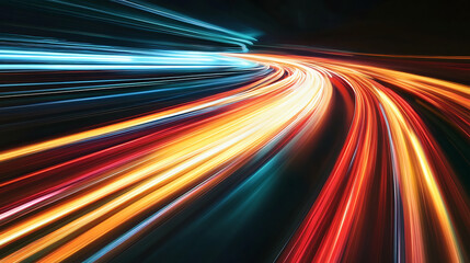 Aufkleber - Abstract long exposure dynamic speed light trails background