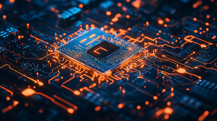 Aufkleber - Cyber security concept, circuit board and lock