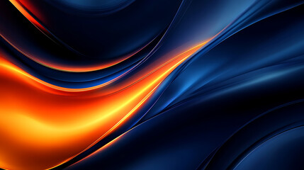 Aufkleber - Dark blue and orange gradient abstract background banner with blur