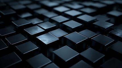 Poster - Dark cubes technology abstract background