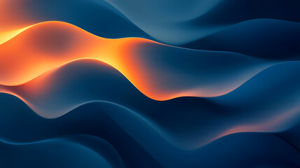 Aufkleber - Dark blue and orange gradient abstract background banner with blur