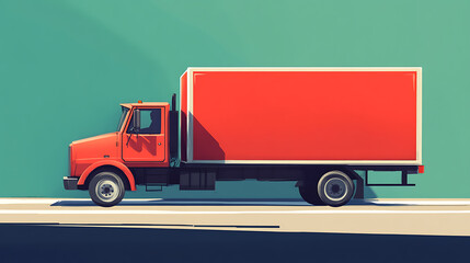 Aufkleber - Delivery truck concept, illustration