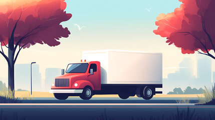Aufkleber - Delivery truck concept, illustration