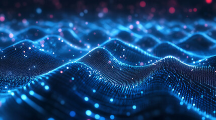 Poster - Abstract technology background, ideal for neural network, cybersecurity, data stream, database, science, supercomputer, cloud computing, etc