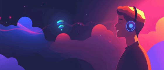 Wall Mural - Using AI-powered natural language processing tools, a software engineer tests how voice assistants respond to interactions.