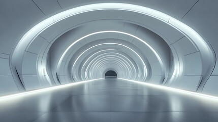 Aufkleber - Empty tunnel with futuristic style, 3d rendering, 360-degree seamless panoramic view