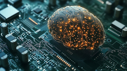 Aufkleber - An electronic brain based on a circuit board