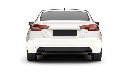 Poster - Back view of a generic and unbranded car isolated on a black background