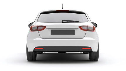 Poster - Back view of a generic and unbranded car isolated on a black background