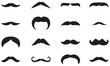 © Shehab - set of mustaches. Mustache icon collection. Set of black man mustache icons. Mustache collection set