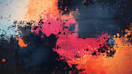 Leinwandbilder - Merge the traditional canvas texture with a pixelated digital effect for a modern, tech inspired appearance