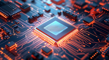 Aufkleber - Micro chip concept, illustration