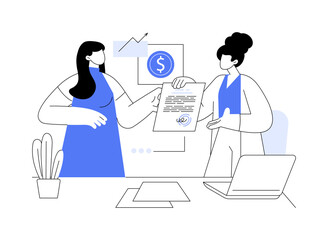 Wall Mural - small business loan isolated cartoon vector illustrations.