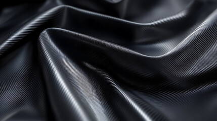 Leinwandbilder - Black rubber-coated technical fabric texture with light reflections and shadows