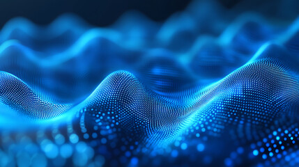 Fototapete - Blue sphere wave form of a network
