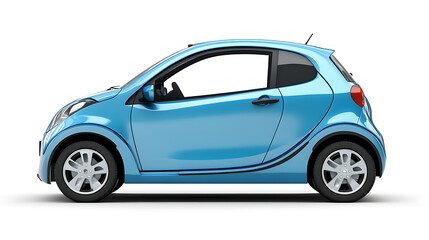Poster - Blue generic and unbranded city car isolated on a white background