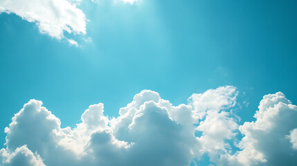 Aufkleber - Clear blue sky with fluffy clouds calmness atmospheric photo footage for tiktok, instagram, reels, shorts