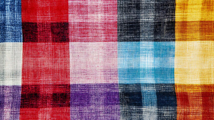 Poster - Colorful plaid print with checks