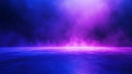 Poster - Purple light in dark blue color gradient