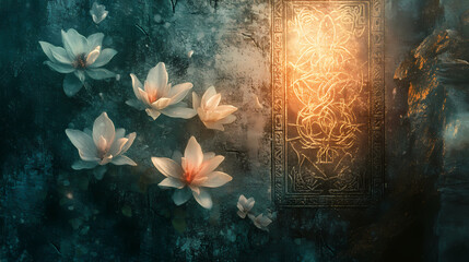 Wall Mural - luminous forgotten wall blossoms