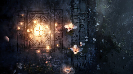 Wall Mural - luminous forgotten wall blossoms
