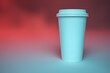 © Ahsan - Plain White Coffee Cup on Warm Red and White Background – Ideal for Branding and Product Mockups
