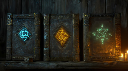 Wall Mural - shadowed luminous alcoves symbols