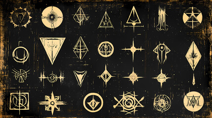 Wall Mural - ancient mystical runes symbols