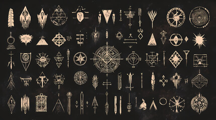 Wall Mural - ancient mystical runes symbols