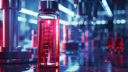 Poster - This Synthetic blood is produced in a high-tech laboratory with advanced equipment and bio fluids.