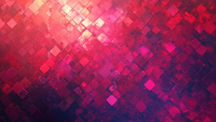 Wall Mural - vibrant red diamond-shaped pattern