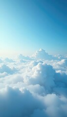 Wall Mural - Abstract clouds with mist and fog on the abstract sky blue background, dreamy, peaceful, serene