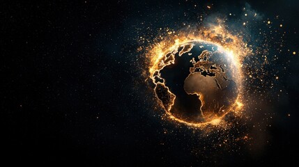 Wall Mural - a planet with a fire on it