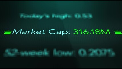Camera pans across a negative stock market cap in investing interface 2