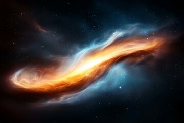 Wall Mural - galaxy with a large orange and blue swirl