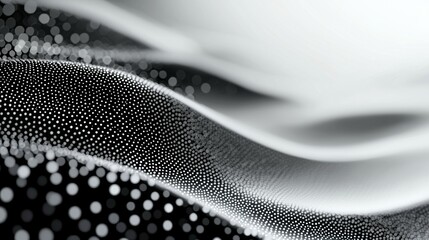 Wall Mural - a black and white image of a wave with many dots