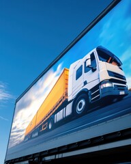 Poster - Urban Logistics Revolution High-Impact Digital Billboard Showcasing Zero-Emission Freight Transport - Next-Gen Sustainable Mobility Marketing Visuals