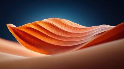 Poster - Fluid Organic Waves Minimalist Desert Landscape Abstraction in Sunset Terracotta - Immersive Digital Art for Modern Interior Design and Visual Innovation
