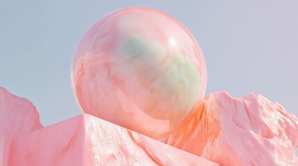Fototapete - Ethereal Soft Gradient Sphere Innovative Digital Art Visualizing Emotional Intelligence, AI-Driven Design, and Immersive Minimalist Aesthetic Experience