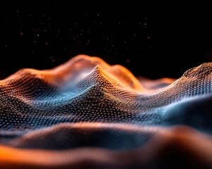Fototapete - Quantum Terrain Immersive Digital Landscape Visualization of Dynamic Geospatial Data Flows - Next-Gen AI-Powered Mapping Technology for Innovative Environmental Analysis