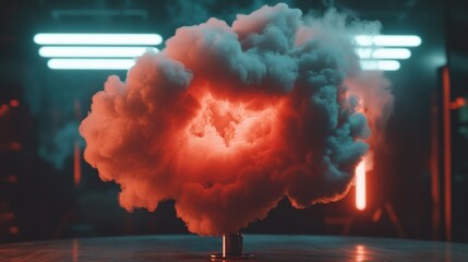 Fototapete - Cinematic Vapor Dynamics Immersive Art Direction for Digital Branding - Next-Gen Visual Storytelling with Ethereal Smoke Sculpture and Industrial Mood Lighting