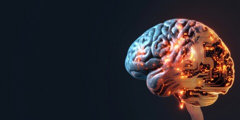 Leinwandbilder - Neuro-Digital Evolution Immersive AI Brain Interface Visualization - Futuristic Cognitive Technology Transforming Machine Learning and Human Potential