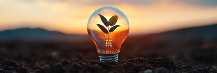 Poster - Eco-Innovative Green Technology Luminous Seedling Concept Illuminating Sustainable Future with Circular Economy Growth Metaphor