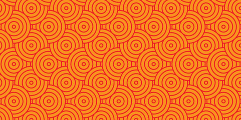 Wall Mural - overlapping creative diamond circle abstract orange pattern waves texture. geometric digital fabric 