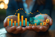 © sainan - person holding financial assets with graphs and coins, symbolizing investment and growth in finance. image conveys sense of opportunity and prosperity