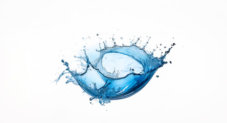 Leinwandbilder - A vibrant splash of blue liquid erupts against a clean white backdrop, showcasing dynamic movement and refreshing coolness.  The water forms a crown-like shape.